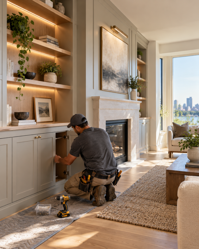 Camilos Carpentry professional working on a finish carpentry project